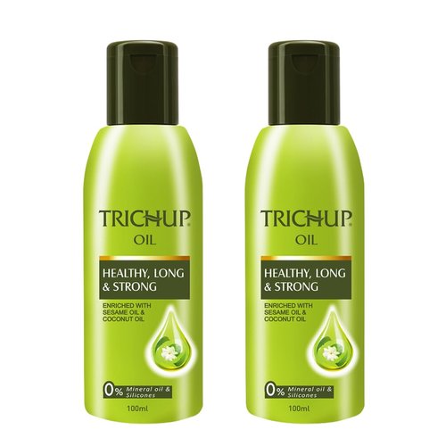 TRICHUP Healthy, Long & Strong Hair Oil - with The Natural Goodness of Sesame & Coconut oil and Enriched with Aloe Vera & Neem PACK OF 2 (100ml)