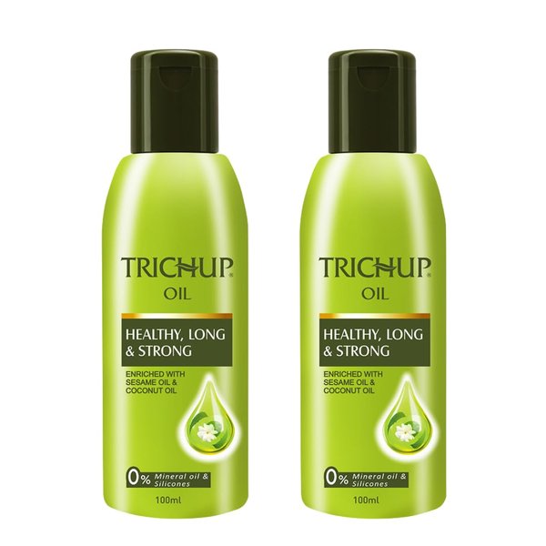 TRICHUP Healthy, Long & Strong Hair Oil - with The Natural Goodness of Sesame & Coconut oil and Enriched with Aloe Vera & Neem PACK OF 2 (100ml)