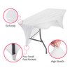 Peomeise 6FT Spandex Table Cover Rectangular Stretch Spandex Tablecloth (White,6FT)