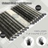 Fluffy Lash Clusters WHYBRAW 100D 200D DIY Lash Extension Kit with Lash Bond Lash Seal Lash Remover Lash Applicator 280 Pcs Volume Cluster Eyelash Extension Thick Eyelash Extension 12-18mm