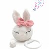 BBYP Crochet Rabbit Animal Head Toy,Baby Hanging Musical Toys, Musical Learning Toddler Toys, Attaches to Crib, Stroller and Car Seat, Soothe Baby Mood and Sleep Toys for Newborn Birthday Gifts