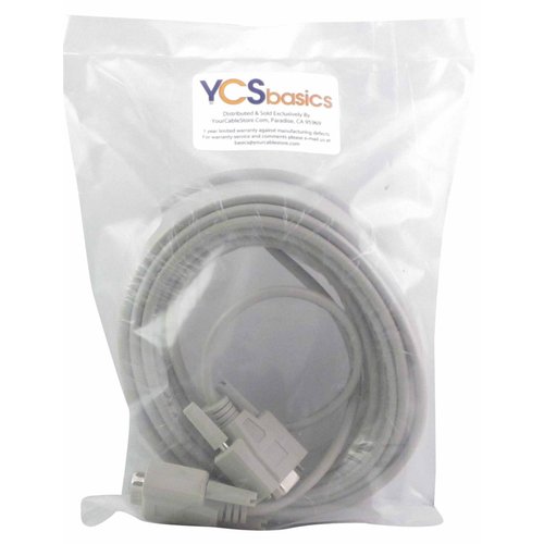 YCS basics 50 Foot DB9 9 Pin Serial / RS232 Male/Female Extension Cable