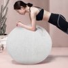 EKDJKK Balance Ball Cover, Yoga Ball Cover with Handle, Exercise Ball Cover, Sitting Ball Cover, Yoga Ball Accessories, Foldable Lightweight Yoga Ball Cover Anti Scratch Protective Skin (Beige, 55cm)
