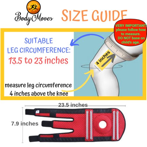 BodyMoves Kid's Knee Brace Support Plus Hot and Cold Ice gel Pack for stabilizing patella meniscus tear ligament injury prevention (SWEET PINK)