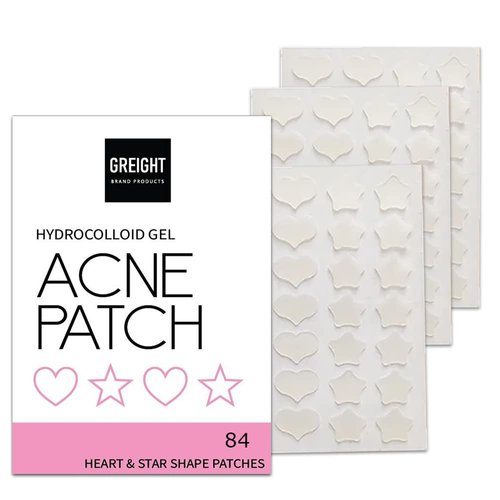 GREIGHT BRAND PRODUCTS Hydrocolloid Acne Pimple Patch Heart and Star Shape 84 Patches - Acne Treatment For Breakout, Conceals Acne, Reduces Pimples and Blackheads