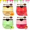 4 Pcs Bee Lip Balm Honey Pot,Strawberry&Watermelon&Honey&Apple Lime Lip Mask Overnight Hydrating Prevention Dry and Cracked Lip Scrubs Exfoliator Lip Care, Lip Sleeping Mask Reduces Lip Lines