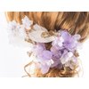Flower Bridal hairpiece bridal hair clip flower hair comb rhinestone and pearl Accented bride bun pin - wedding hairpiece