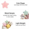 24 PCS Fluffy Star Hair Clips Yellow Star Hairpins Star Hair Clips Cute Hair Clips Fluffy Fuzzy Hair Clips Soft & Anti-slip Hair Decor Portable Small Hair Clips Y2k Accessories for Women
