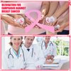 Tradder 36 Pcs Pink Ribbon Heart Stress Balls Heart Shaped Breast Cancer Gifts Foam Ball Hope Faith Strength Courage Stress Relief Gifts for Breast Cancer Awareness Month Bulk Party Favors