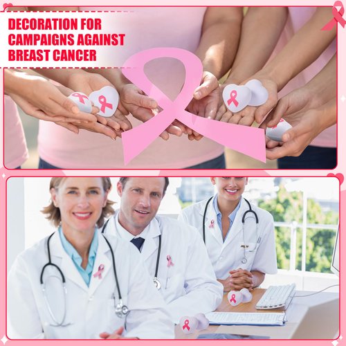 Tradder 36 Pcs Pink Ribbon Heart Stress Balls Heart Shaped Breast Cancer Gifts Foam Ball Hope Faith Strength Courage Stress Relief Gifts for Breast Cancer Awareness Month Bulk Party Favors