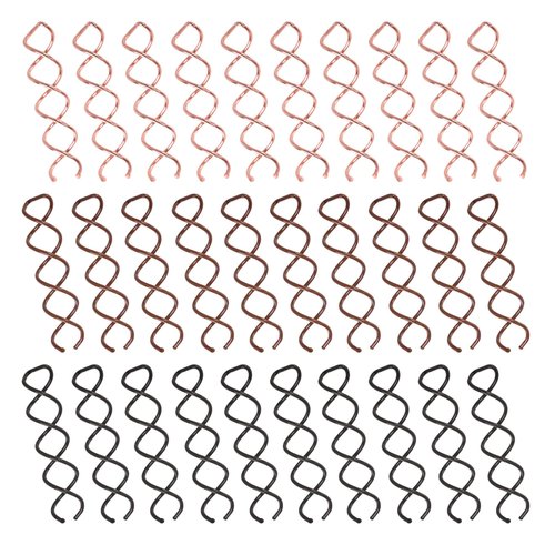 30 Pcs Spiral Hair Pins, 3 Colors Spin Pins for Hair, Alloy Spiral Bobby Pins, Bun Twist Spiral Hair Pins with Non-scratch Rounded Tips for Women (2.36 Inches)