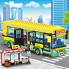 City Town Bus Station Building Block Set - 386 Pieces, Educational Learning Creative STEM Bus Toy, Ideal Gift for Kids, Boys, and Girls Ages 6 and Up