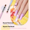 RARJSM Nail Art Brushes Set 6 Pcs Nail Art Design Pen Painting Tools with Pen Holder Double Ended Dotting French Tip Thin Liner Detail Brush Builder Nail Gel Brush Salon Home Diy Manicure Accessories