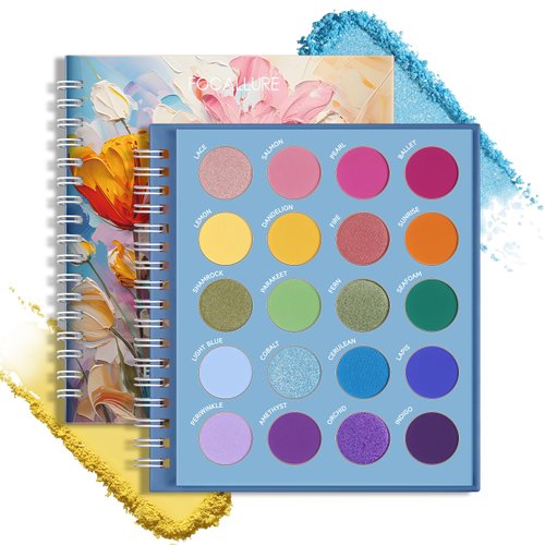 FOCALLURE BLOOMING FLOWERS SERIES Eyeshadow Palette, 20 Colors Eye Shadow Pallete, Highly Pigmented Shimmer & Matte Shades, Blendable, Long Lasting, Cosmetics Gift Kit, BL01
