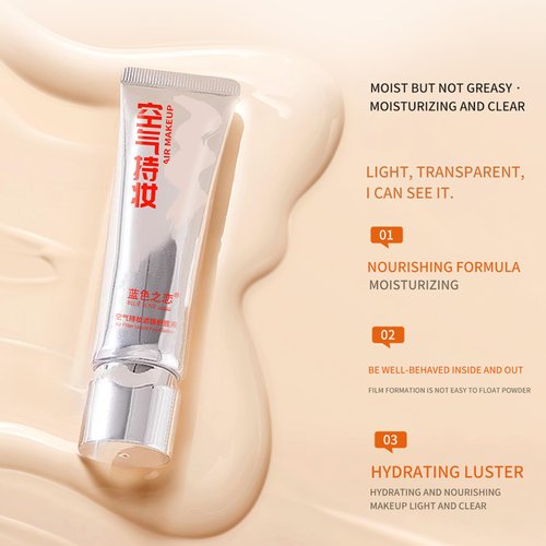 BLUE LOVE Liquid Foundation Makeup Full Coverage, Tinted Moisturizer Face Makeup for Combination&Oily Skin, Waterproof Makeup Concealer, BB Cream Foundation for Mature Skin (Ivory White)