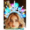 EARENT Light Up Snowflake Headbands LED Xmas Hair band Glowing Christmas Costume Hair Accessories for Women
