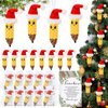 Meooeck 10 Sets Christmas Teacher Thank You Gifts Christmas Crochet Pencil Shape Ornaments with Santa Hat for Christmas Tree Crochet Appreciation Gifts for Teacher