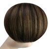 YoungSee U Tip Hair Extensions Human Hair Balayage Darkest Brown with Medium Brown Keratin Hair Extensions Balayage U Tip Human Hair Extension Ombre U Tips Remy Hair Extensions for Women 14In 1G/S 50G