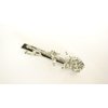 Silver tone metal rose shaped flower alligator hair claw clip fine hair
