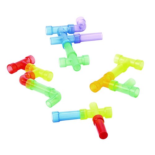 Excellerations Mini Pipe Tubes, in Storage Container, 360 Pieces, Preschool Construction Toy, Educational Manipulative Toy, Ages 3 Years and Up