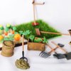 gofidin 1:12 Scale Miniature Farming Tools Dolls Accessories, 13PCS Simulation Shovel Rake Lawn Mower Garden Cart Scene Model Dollhouse Decoration