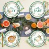 50Pcs Oh Baby Paper Plates Sage Green Baby Shower Party Supplies 7" Sage Greenery Dessert Plates Eucalyptus Plates for Kids Gender Reveal Sage Green Baby Shower Birthday Party Decorations (Green)