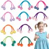 20Pcs Small Plastics Balls Hair Ties Round Bead Ponytail Holders for Toddler Girls Women Elastic Rubber Bands Bubble Hair Ties Beads Hair Accessories
