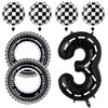Race Car Balloons Race Car Birthday Party Supplies Tire Wheel Balloons Birthday Party Supplies Foil Number 3 Checkered Tire Balloon Arch Garland Kit Cars Wheels Party Favors Decorations