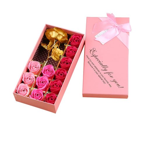 AISIBO Floral Scented Bath Soap Rose Flower Petals, 12PCS Plant Essential Oil Rose Soap Set, Best Gifts for Her Women Mom Lover Birthday Valentine Christmas (Pink)