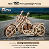 3D Puzzles for Adults - DIY Cruiser Motorcycle Model Kit with Rubber Band Engine, Functional Handlebars & Center Prop Stand - 3D Wooden Puzzle for 15 yrs Above & Adults - Eco Wood Art, 152 Pieces