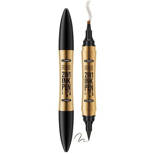 Eyebrow Pencil, Double Ended 4 Tip Microblade Eyebrow Pen with Eyeliner, Waterproof Long Lasting Natural Eye Brow Pen Eyeliner for Women (01# Light Brown)