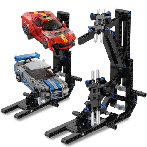 Display Stand for Lego Speed Champion Cars (1 Pack), Upgraded 2-Layer Stand for Lego Car 76917 76908 76918 76915 76914 76907 76901 76902 and More, Display Building Kit for Kids, Boys and Girls