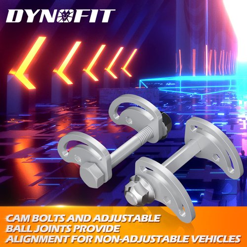 Dynofit Alignment Camber Caster Adjusting Bolt ±1.5 Degree Compatible with Silverado Sierra 1500 2500, Yukon Express Savana 1500 2500 Hummer H2 H3, Front Upper Control Arm Cam Bolts Set