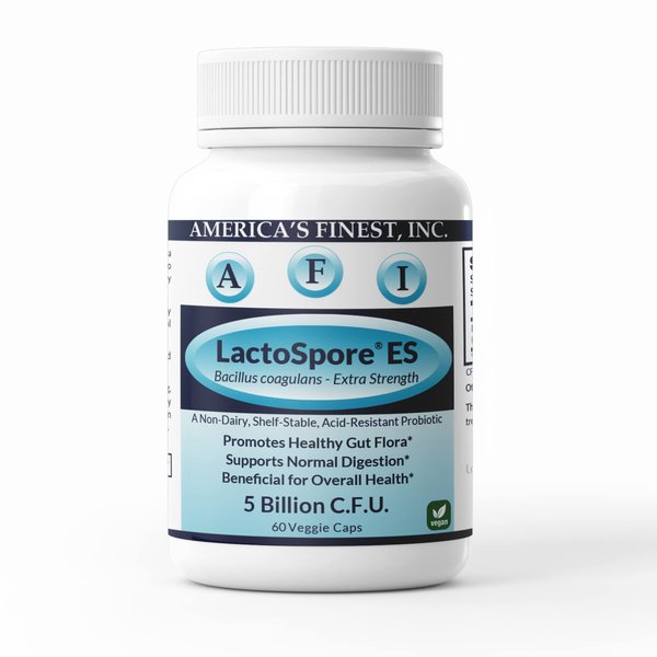 AFI LactoSpore | Bacillus coagulans MTCC 5856| Acid Resistant | Once Daily Support for Women and Men | Gas and Bloating Support | 5 Billion per Capsule | 60 caps