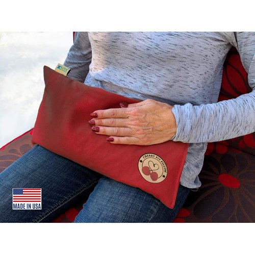 KOYA Naturals Heating Pad Microwavable - Cherry Pit/Stone/Seed Pillow Heat Pack for Neck, Muscles, Joints, Stomach Pain, Menstrual Cramps - Warm Compress Neck Wrap - Moist Heat Therapy (Henna Red)