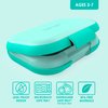 Bentgo Kids Chill Leak-Proof Lunch Box - Included Reusable Ice Pack Keeps Food Cold; 4-Compartment Bento Lunch Container; Microwave/Dishwasher Safe; 2 Year Manufacturer's Warranty (Aqua)