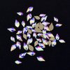Tisslan 100pcs Flame Shape Design 2 Sizes Flatback Glass Crystal Ab Rhinestones for 3D Nail Art Craft Mix Decoration Stone Gems(50pcs Each Size)