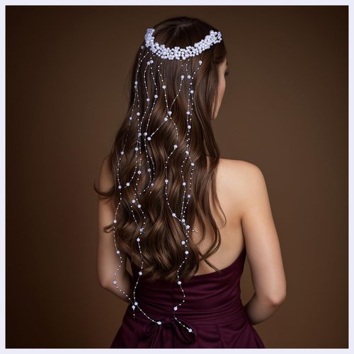 Bride Pearl Hair Vine White Hair Comb and Beaded Hair Pieces Holiday Party Hair Clips Bridesmaid Hair Accessories Gift HP600 (White)