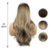 MocNeavian Blonde Wigs 25 Inches Long Wavy Ombre Blonde Wigs for Women Middle Part Ombre Natural Looking Synthetic Heat Resistant Fiber Wig Women's Wigs for Daily Use Women's Charming Wigs