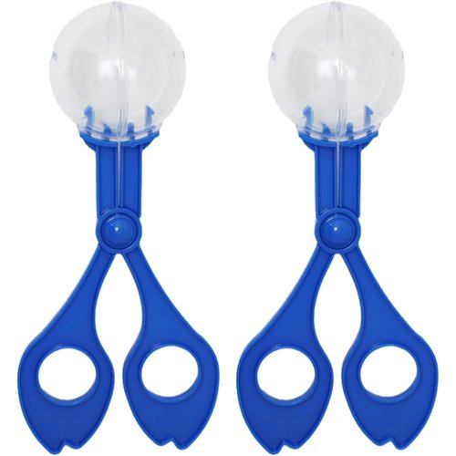 2Pcs Blue Fine Motor Skill,Hand-Eye Coordination Plastic Scissor Clamp Small Butterfly Clip, Scoopers Nature Exploration Observation Nature Exploration