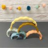 Ripple Rainbow Stacker - Building Blocks for Babies & Toddlers - BPA Free Soft Silicone - Easy to Clean - Baby Teether Toy - Educational Sorting & Stacking Montessori Toy (Boho)