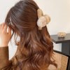 4 PACK Pom Pom Faux Fur Hair Clip, Fur Claw Clips for Women, Aesthetic Claw Clips For Thick Hair Clips Kawaii Hair Clips, Strong Hold Non-Slip Hair Clamp