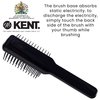 Kent AS8 Anti Static Hair Brush Travel Brush Small Hair Brush for Smoothing, Straightening, and Curling Short or Medium Hair. 7-Row Mini Hairbrush Anti Static for Hair Frizz Free Brush Made in England