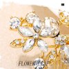 Foyte Crystal Bride Wedding Hair Comb Silver Flower Bridal Headpieces Leaf Hair Pieces Rhinestone Bridesmaid Side Combs Hair Accessories for Women (gold flower)