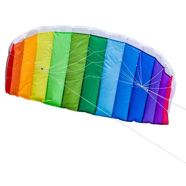 In the Breeze 2973 Rainbow 62" Sport Kite Dual Line Stunt Parafoil Includes Braided Kite Line and Bag