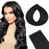 SEGO Injection Tape in Hair Extensions Human Hair Tape in Hair Extensions Invisible Tape in Hair Extensions 14 Inch #01 Dark Black 10PCS 5pcs Invisible and 5pcs normal