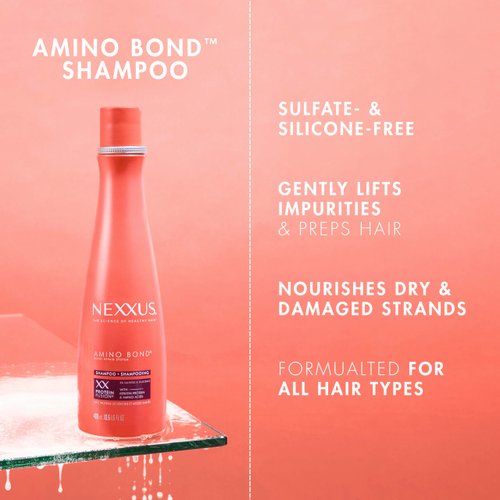 Nexxus Shampoo Amino Bond for All Types of Damaged Hair with Amino Acids & Keratin Protein 13.5 oz