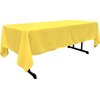LA Linen Polyester Poplin Washable Rectangular Tablecloth, Stain and Wrinkle Resistant Table Cover 60x108, Fabric Table Cloth for Dinning, Kitchen, Party, Holiday 60 by 108-Inch, Yellow Light