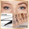 MIESCHER 4 Point Eyebrow Pencil Dark Brown Waterproof Smudge Proof Microblade Brow Pen, Precision Eyebrow Pencil Long Lasting Fine Four-Fork Liquid Eyebrow Pen 4D Natural Wild Eyebrow Definer Pencils Makeup (02# Dark Brown)