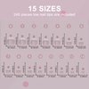 French Toe Nail Tips Press on, Short Toenail Tips Press Ons Square Pre-applied Tip Primer & Base Coat, Full Cover Matte False Nails for DIY 240 Pcs x 15 Sizes